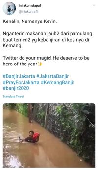 Cerita Kevin, Pria yang Viral karena Terjang Banjir untuk Antar Makanan