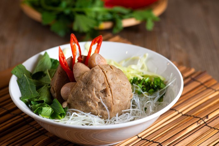 bakso. indonesian meatball served with soup and noodlen