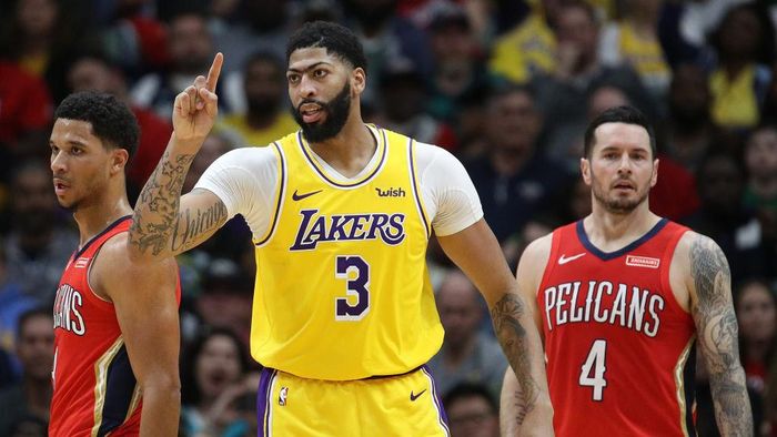 Anthony Davis antarkan LA Lakers menang atas New Orleans Pelicans (Foto: Chris Graythen/Getty Images) Anthony Davis antarkan LA Lakers menang atas New Orleans Pelicans (Foto: Chris Graythen/Getty Images)