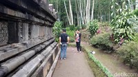 Untuk wisatawan, kebanyakan wisatawan nusantara. Untuk turis mancanegara biasanya datang bersama guide. Kalau musim liburan sebulan bisa 200 pengunjung. Mereka asyik foto-foto di candi ini. (Eko Susanto/detikcom)