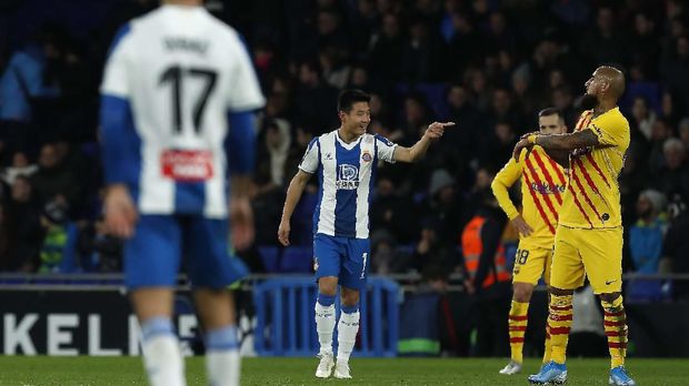 Wu Lei menyelamatkan RCD Espanyol dari kekalahan. (