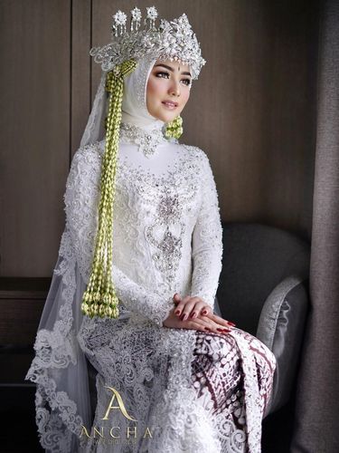 Model kebaya akad nikah hijab 2021