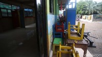 Suasana sekolah TK di Cipinang Melayu, Jakarta Timur, usai terkena banjir.