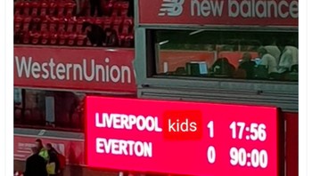 Liverpool Kids berhasil menang lawan Everton. Foto: Twitter