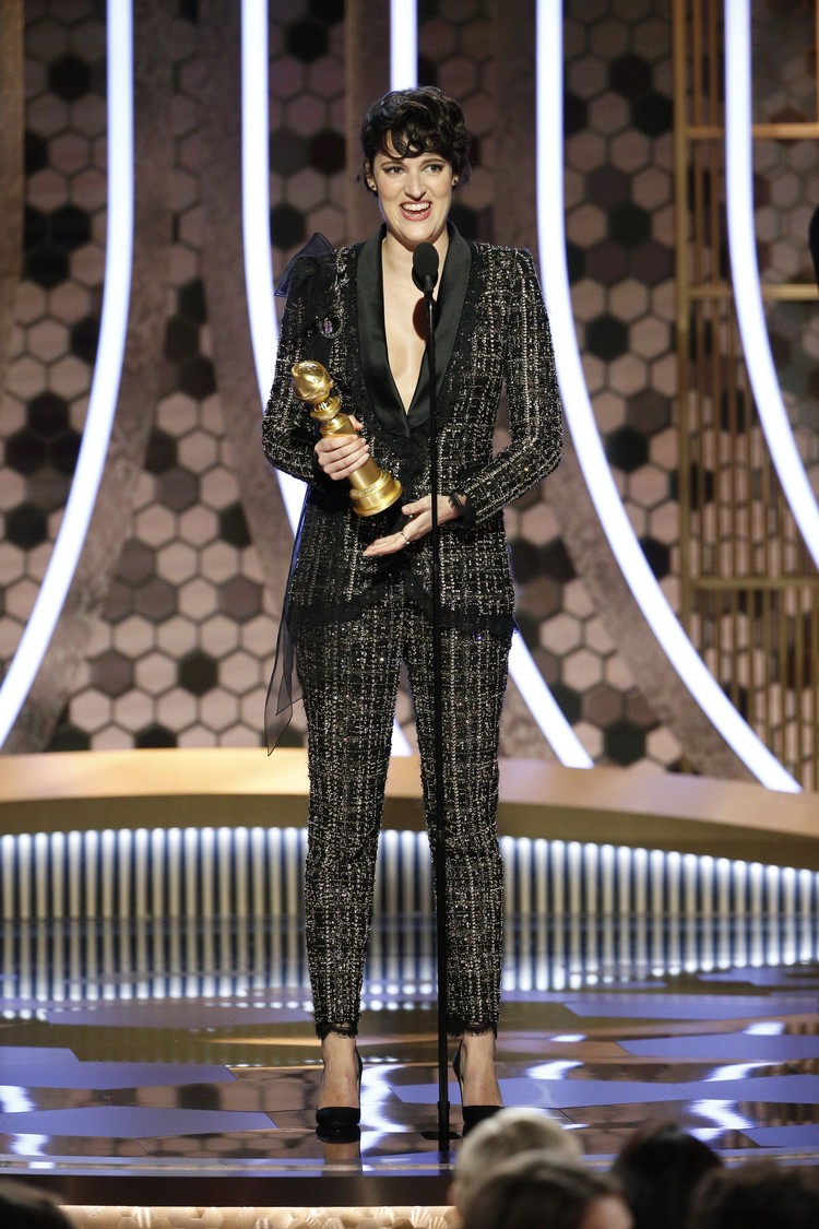 Phoebe Waller-Bridge BEVERLY HILLS, CALIFORNIA - JANUARY 04: In this handout photo provided by NBCUniversal Media, LLC, Phoebe Waller-Bridge accepts the award for BEST PERFORMANCE BY AN ACTRESS IN A TELEVISION SERIES - MUSICAL OR COMEDY for