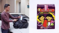 Karena anggur warnanya ungu, Arief yang memakai kaos ungupun disamakan dengan produk jamu favorit banyak anak ini. Foto: Twitter @mo0dyanjir/@Akilahhhhhhhhhh