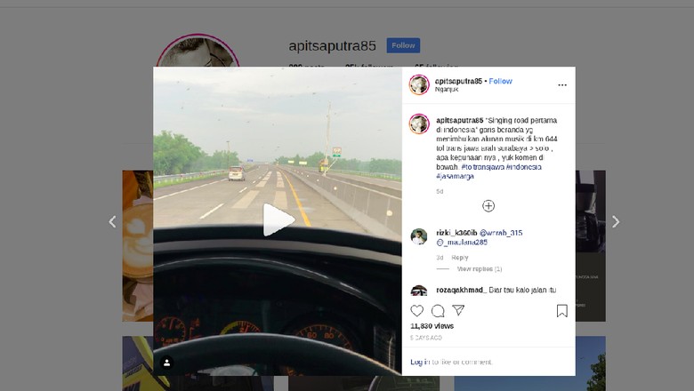 Foto: Screenshot Instagram apitsaputra85 Foto: Screenshot Instagram apitsaputra85
