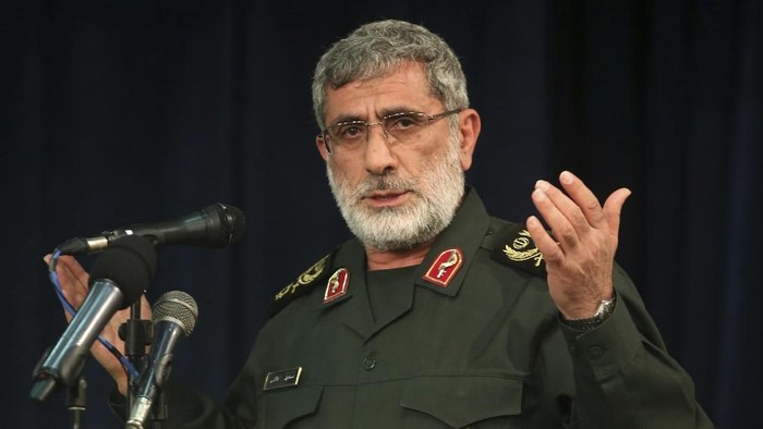 In this Nov. 5, 2016 photo, Gen. Esmail Ghaani speaks in a meeting in Tehran, Iran. A new Iranian general has stepped out of the shadows to lead the countrys expeditionary Quds Force, becoming responsible for Tehrans proxies across the Mideast as the Islamic Republic threatens the U.S. with 