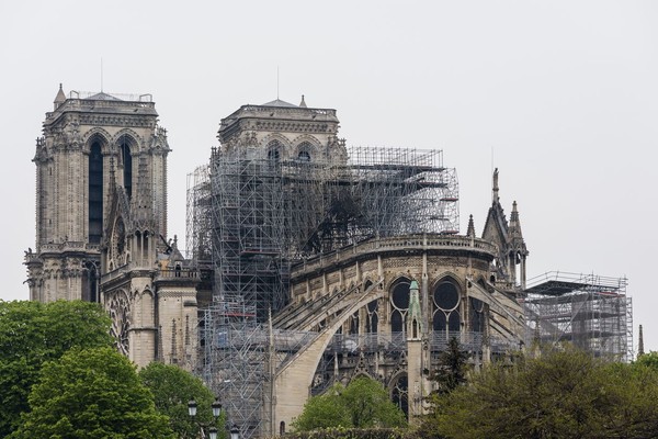 Kondisi katedral setelah terbakar pada tahun 2019 lalu (iStock)