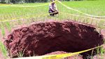 Penampakan Lubang Menganga di Gunungkidul Semakin Lebar