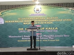 Lantik DMI Sumut, JK Bicara Orang Indonesia yang Tak Doakan Presiden di Masjid