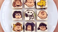 Tak hanya kanvas yang menjadi media untuk melukis, wanita di Malaysia ini menjadikan roti tawar sebagai bahan untuk mengkreasikan lukisannya yang berbentuk karakter Snoopy. Foto: Instagram @itselaine_wai