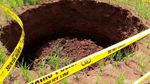 Penampakan Lubang Menganga di Gunungkidul Semakin Lebar