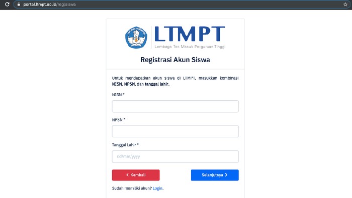 Cara Login Ltmpt Untuk Pendaftaran Sbmptn Dan Biayanya