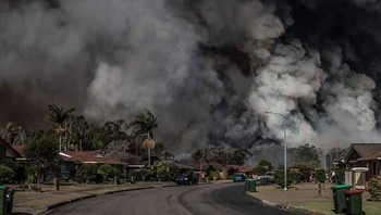 Pemandangan asap kebakaran di sebuah kota. Foto: Bored Panda