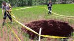 Penampakan Lubang Menganga di Gunungkidul Semakin Lebar
