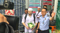 Ridho Rhoma mendapatkan cuti bersyarat dari Rutan Salemba, Jakarta Pusat.  Foto: Hanif Hawari/ Istimewa