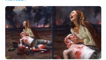 Perang bukan candaan melainkan kerusakan. Foto: Twitter