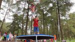 Foto: Main Trampolin Seru di Tengah Sejuknya Hutan Pinus