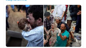 Perang bukan bahan meme, tidak lucu, tapi kekacauan dan haus darah, begitu tulis netizen ini. Foto: Twitter