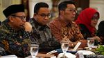 Ekspresi Anies-RK Saat Rapat Bahas Banjir Bareng Jokowi