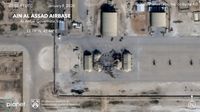 Pangkalan Militer Ain al-Asad di Irak pasca-serangan rudal Iran.