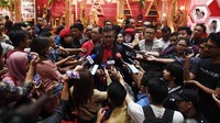 Hasto Kristiyanto menanggapi cuitan Wakil Sekjen Partai Demokrat Andi Arief usai meninjau arena Rakernas PDIP di JIExpo, Kemayoran, Jakarta, Kamis (9/1/2020)