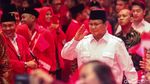 Momen Megawati Diapit Jokowi dan Maruf Buka Rakernas PDIP