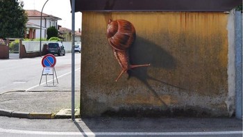 Grafiti karya Caiffa bisa telihat interaktif dengan sekelilingnya, yang jika dilihat dari perspektif tertentu bisa menciptakan ilusi. Foto: Caiffa Cosimo/Boredpanda