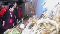 Dia juga sempat berdiskusi dengan penjaga stan pameran. 