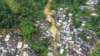 Begini penampakan terkini Desa Adat Urug pascabencana tanah longsor dan banjir bandang, Jumat (10/1/2020).