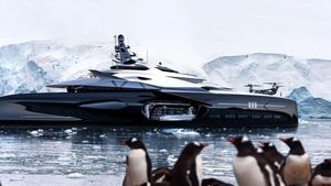Foto Yacht yang Mirip Pesawat Ruang Angkasa dan Kapal Perang