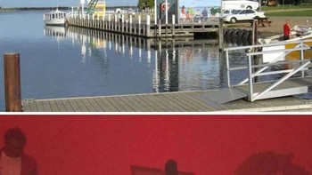 Suasana sebuah pantai yang sempat mencekam kala beberapa penduduk terjebak dan menunggu evakuasi. Foto: Bored Panda