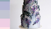 Bunga wisteria yang cantik dan berwarna ungu ini bahkan terlihat cantik di atas kue. Ingat ya ini hanya kue bukan bunga sungguhan! Foto: Instagram @10bloomcakes