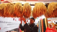 Padi atau gabah dipamerkan di salah satu stand Rakernas PDIP.