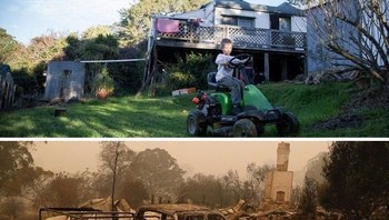 Salah satu rumah warga yang terlalap habis. Foto: Bored Panda