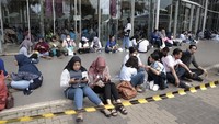 Fans sudah memenuhi venue ICE BSD sejak pagi, Sabtu (11/1/2020).  (Hanif/detikcom)