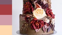 Ia pun membuat pallete dari buttercream untuk melukis kuenya sendiri, dan terciptalah sebuah lukisan bunga mawar jenis austin yang sangat cantik di atas kue. Foto: Instagram @10bloomcakes