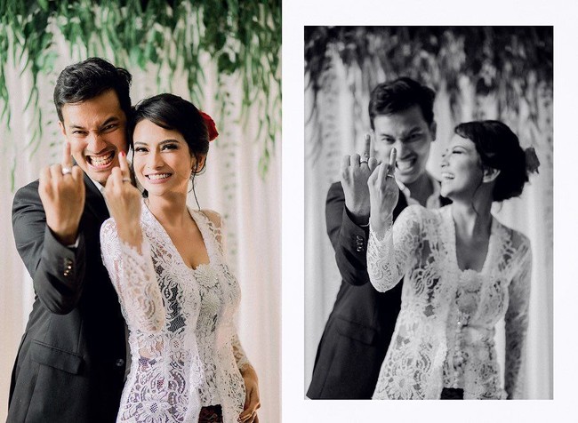 Rambut Vanessa disanggul simpel, dengan hiasan bunga mawar disematkan di bagian belakang. Foto: Instagram/@vanessaangelofficial, @aldosinarta, @victoria_makeupatelier