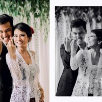 Rambut Vanessa disanggul simpel, dengan hiasan bunga mawar disematkan di bagian belakang. Foto: Instagram/@vanessaangelofficial, @aldosinarta, @victoria_makeupatelier