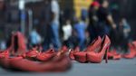 Ratusan Sepatu Wanita Warnai Aksi Tolak Kekerasan Gender di Meksiko