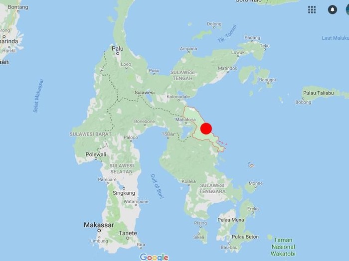 Pulau di Kabupaten Morowali, Sulawesi Tengah.