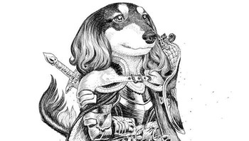 Semua kucing dan anjing di ilustrasi PonkichiM mengenakan baju zirah dari masa lampau dengan detail yang mengagumkan. Foto: PonkichiM/Bored Panda