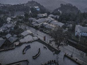 Potret Kota Tagaytay Tertutup Abu Vulkanik Taal Volcano