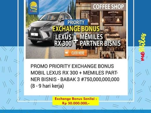 MeMiles Janjikan Lexus RX 300 dengan Top Up Hanya Rp 30 Juta!