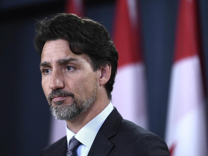 Prime Minister Justin Trudeau speaks during a press conference in Ottawa on Saturday, Jan. 11, 2020. Trudeau says Iran must take full responsibility for mistakenly shooting down a Ukrainian jetliner, killing all 176 civilians on board. (Justin Tang/The Canadian Press via AP)