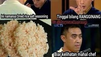  Banyak makanan yang dijadikan bahan bercandaan. Peserta seolah-olah membuat makanan keren dengan menggunakan bahasa Inggris padahal makanannya asli Indonesia. Seperti rengginang ini. Foto: istimewa