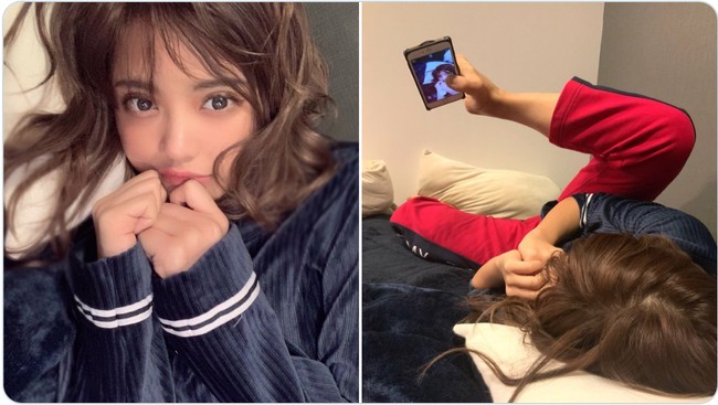 Untuk membuat sebuah selfie yang lucu, kadang butuh kreatifitas dan kelenturan seperti ini. Foto: Twitter @ViennaDoLL