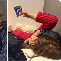 Untuk membuat sebuah selfie yang lucu, kadang butuh kreatifitas dan kelenturan seperti ini. Foto: Twitter @ViennaDoLL