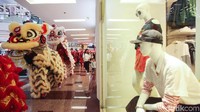 Barongsai juga berkeliling mal untuk menyapa para pengunjung yang hadir.